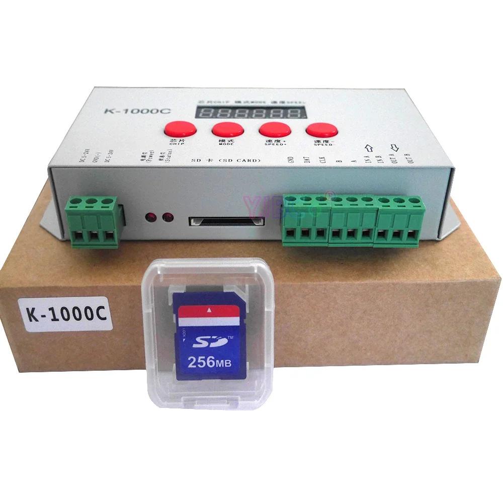 SD ī K-1000C  ǻ α׷   ġ, LED 2048 ȼ RGB Ʈѷ, 5V-24V, 12V, WS2812B, WS2815, SK6812, SK9822